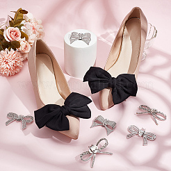 8 Stück 4 Stile abnehmbare Schuhschnallenclips aus Legierung mit Strassen&nbsp;FIND-HY0003-90P