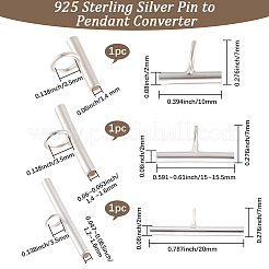3 pz 3 stili 925 spille in argento sterling convertitore da ciondolo a spillo&nbsp;STER-BBC0008-54S