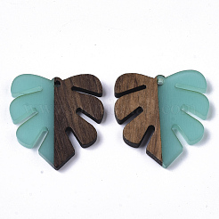 Pendentifs en bois de résine et de noyer&nbsp;RESI-S358-24I