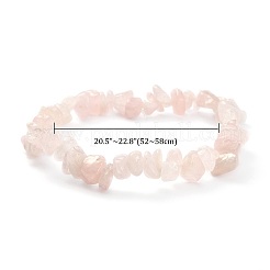Rosa chip di quarzo si estendono bracciali&nbsp;BJEW-JB01308-01