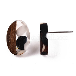 Ohrstecker aus Harz und Walnussholz&nbsp;MAK-N032-004A-E01