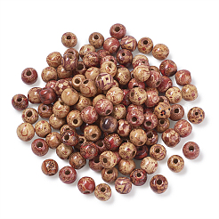 Bedruckte Naturholzperlen&nbsp;WOOD-TA0001-15
