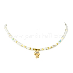 Ciondolo a forma di animali marini in ottone con pavé di zirconi cubici trasparenti&nbsp;NJEW-JN06345-03