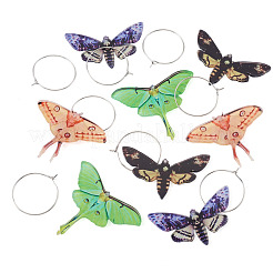 4 Paar 4 Farben Schmetterlings-Creolen aus Legierung und Acryl&nbsp;EJEW-TA0001-88B