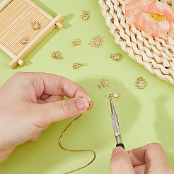 12 Stück 12 Stile Messing klare Zirkonia Charms&nbsp;KK-DC0004-97