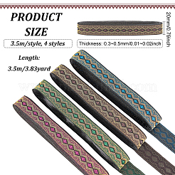 Ruban polyester style ethnique 14 m 4 couleurs&nbsp;OCOR-FG0001-50B