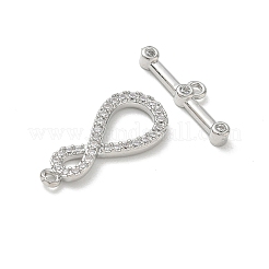 Messing Micro Pave klare Zirkonia Knebelverschlüsse&nbsp;CU-CBAC675-05P