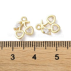 Breloques en laiton avec zircone cubique de micro pave&nbsp;KK-F872-11G