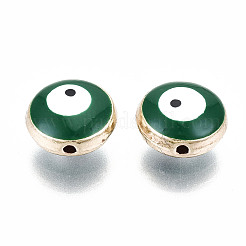 Legierung Emaille-Perlen&nbsp;LS-ENAM-WH0047-14B-10mm