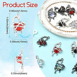 12 Stück 6 Farben Harz-Strass-Anhänger&nbsp;RB-CJ0001-09