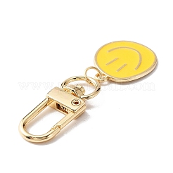 Emaille-Anhänger-Dekorationen mit lächelndem Gesicht&nbsp;KEYC-WH0036-08LG-03