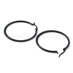Pendientes de aro grandes aplanados de acero inoxidable 304 para mujer&nbsp;EJEW-TAC0017-03EB