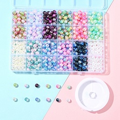 DIY-Armband-Sets aus runden Regenbogen-ABS-Kunststoff-Imitationsperlen&nbsp;DIY-FS0007-71