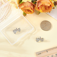 2 Stück Legierung Micro Pave Zirkonia Bowknot Clip&nbsp;AJEW-CP0010-55