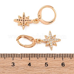 Messing Micro Pave klar Kubisch Zirkonia Hebelohrringe&nbsp;EJEW-K300-52G