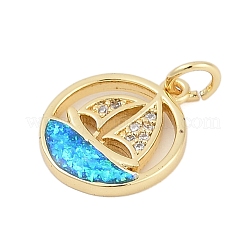 Pendentifs avec zircon cubiques à micro-pavés en laiton&nbsp;KK-I723-47G