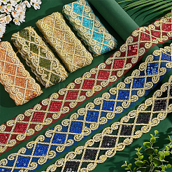 Rubans de dentelle en maille de broderie en polyester 14 yard 7 couleurs&nbsp;OCOR-PH0002-42