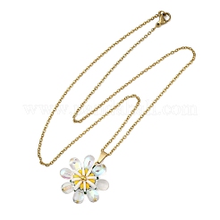 Colgante de flor con cuentas de vidrio y arcilla polimérica hecho a mano&nbsp;NJEW-MZ00119-01