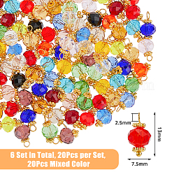 120 pz 20 ciondoli in vetro colorato&nbsp;FIND-DC0004-81