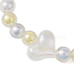 Braccialetti elasticizzati con perline acriliche rotonde di colore ab&nbsp;BJEW-JB10535
