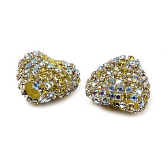 Perles en acrylique scintillantes en forme de cœur ornées de strass&nbsp;OACR-NH0001-02A-05