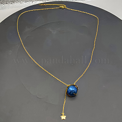 Collane con ciondolo pianeta blu in acciaio inossidabile da indossare tutti i giorni e per le feste&nbsp;QY7918