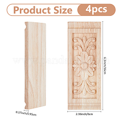 4 Stück natürliches Massivholz&nbsp;WOOD-FH0002-38