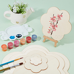 Juego de platos en blanco de madera&nbsp;DIY-WH0016-66