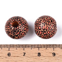 Perles de bois de schima imprimées&nbsp;WOOD-N017-01C