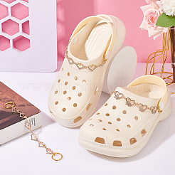 2 Sets Legierung Kristall Strass Herz mit Schmetterling/Herzschlag/Unendlichkeit Link Schuh Dekoration Kette&nbsp;FIND-PH0009-95