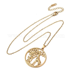 Colliers à pendentif en acier inoxydable 304 avec chaîne câble pour hommes et femmes&nbsp;NJEW-K308-03D-G