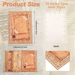 20 pieza de 10 estilos de almohadillas de papel de encaje vintage europeo para álbum de recortes de diy&nbsp;SCRA-DJ0001-12