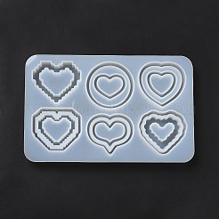 Moules à sables mouvants en silicone bricolage coeur&nbsp;DIY-G079-07A