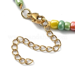 Collana con pendente arcobaleno in smalto in lega&nbsp;NJEW-JN04348