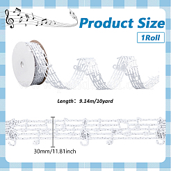 10 Yards Musiknoten-Doppelseiten-Noten-Polyesterbänder-Zubehör&nbsp;SRIB-PH0001-67