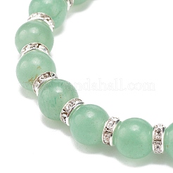 Pulsera elástica con cuentas de aventurina verde natural&nbsp;BJEW-JB08483-02
