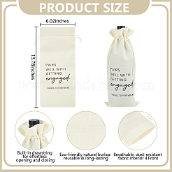 Sacs à cordon en lin pour emballage de vin rouge&nbsp;ABAG-WH0032-135