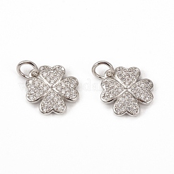Breloques en laiton avec zircone cubique de micro pave&nbsp;KK-E068-VB112