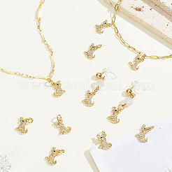 12 ciondoli in ottone con micro pavé di zirconi cubici&nbsp;KK-GA0002-53