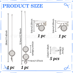 9 pendentif décoratif en chaîne en laiton et broches en acier inoxydable&nbsp;HJEW-GA00052-02