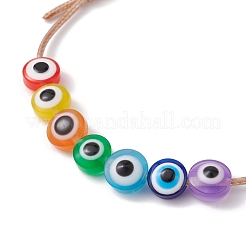 Braccialetto di perline intrecciate in resina malocchio&nbsp;BJEW-JB09960