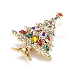 Broche en strass sapin de noël coloré&nbsp;X-JEWB-A004-19G
