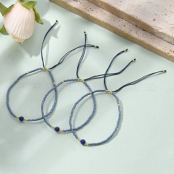 Verstellbare natürliche Lapislazuli geflochtene Perlenarmbänder&nbsp;BJEW-F391-A10