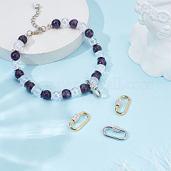 4 Stück 2 Farben 304 Edelstahl Schraubkarabiner Schloss Charms&nbsp;STAS-HY0001-95
