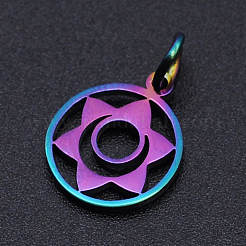 Chakra-Thema Ionenbeschichtung (IP) 201 Edelstahl-Anhänger&nbsp;STAS-T054-JN403Q-7