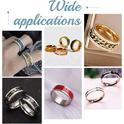 16 Stück 8 Größen 201 Edelstahl geriffelter Fingerring für Männer und Frauen&nbsp;RJEW-UN0002-37