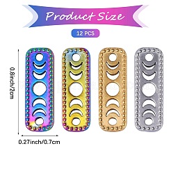 12 pieza de dijes de conector de acero inoxidable 304 con revestimiento iónico (IP) de 3 colores&nbsp;STAS-SZ0002-96