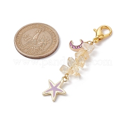 Pendentifs en émail en alliage étoile de mer et lune&nbsp;HJEW-JM01635