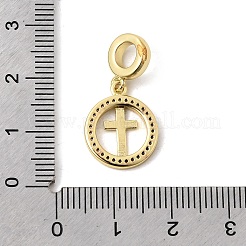 Europäische Anhänger mit klarem Zirkonia in Pavé-Fassung aus Messing&nbsp;KK-A296-12B-G