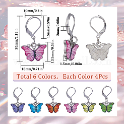 24 piezas 6 colores aleación esmalte colgante decoraciones&nbsp;HJEW-SC00046